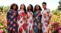 plus size floral wrap dresses