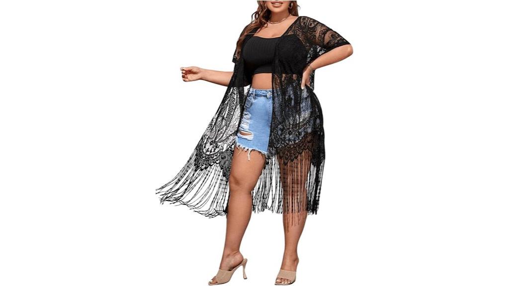 plus size lace coverup