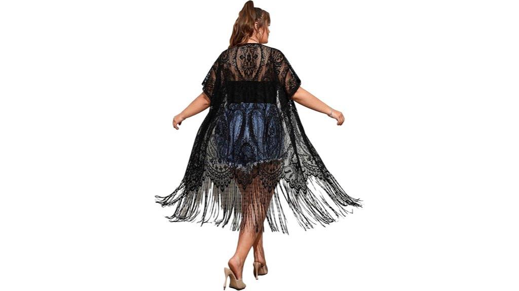 plus size lace kimono