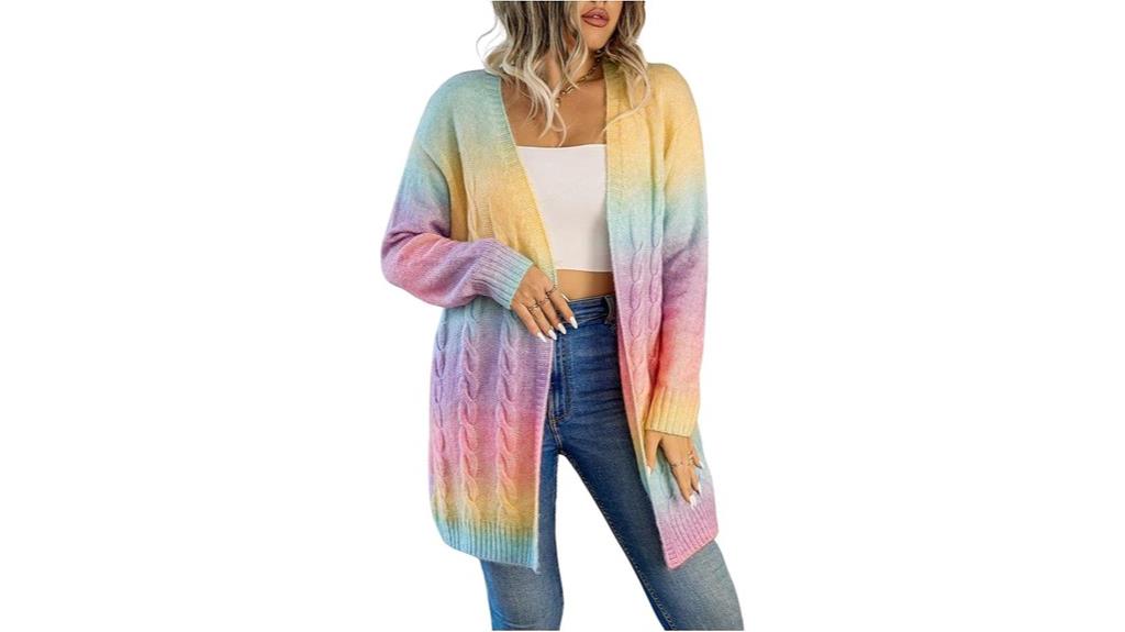 plus size rainbow cardigan