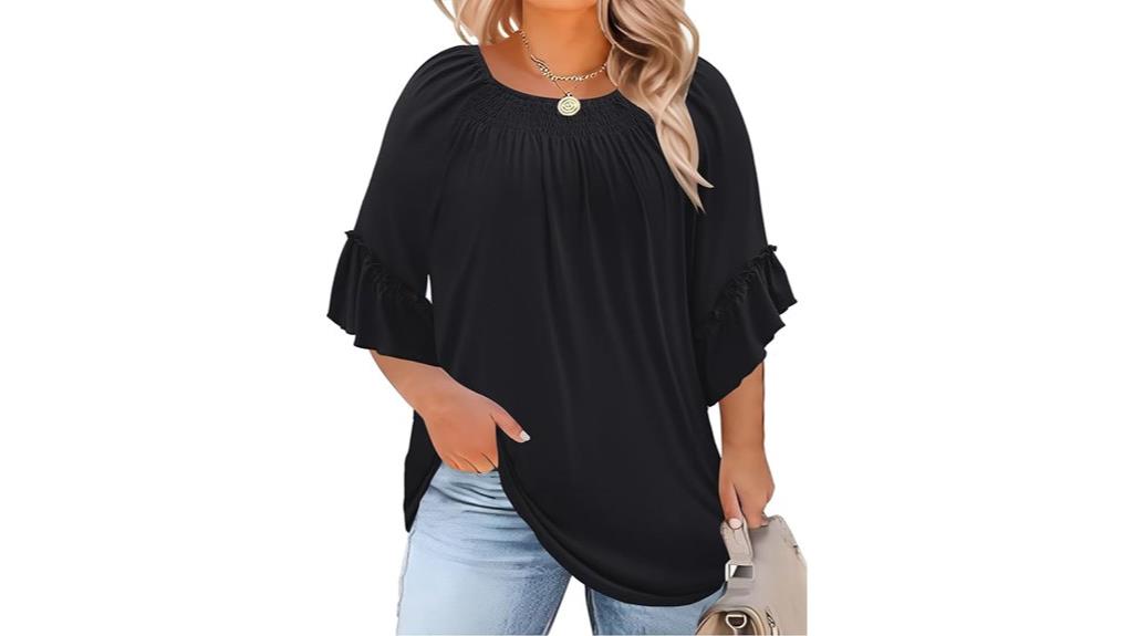 plus size ruffle tops