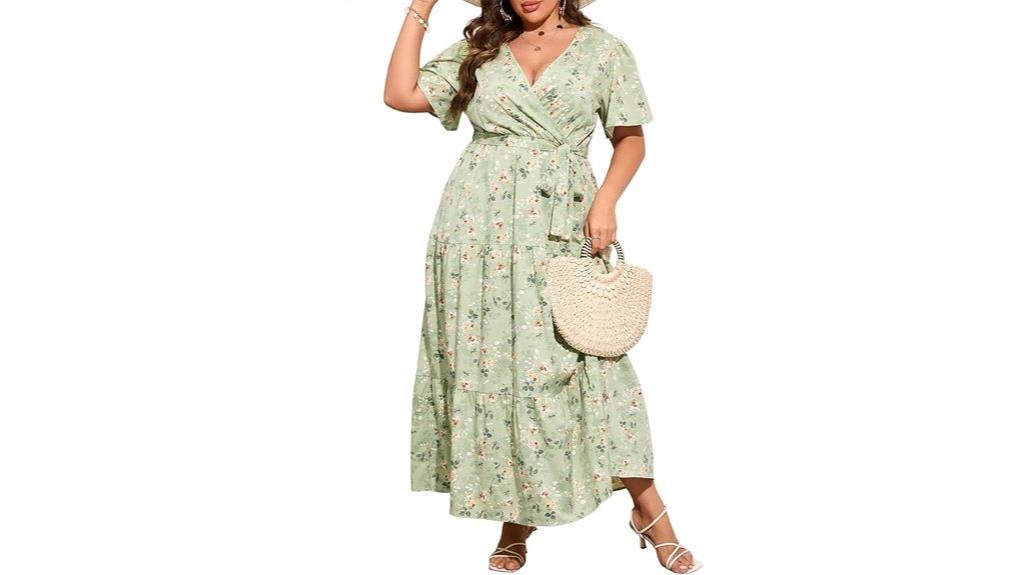 plus size v neck dress