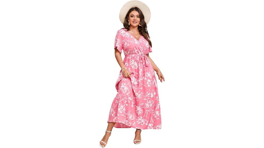 plus size v neck maxi