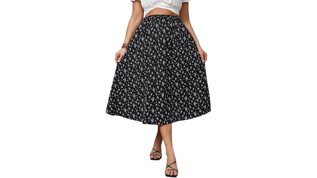 plus size vintage midi skirt