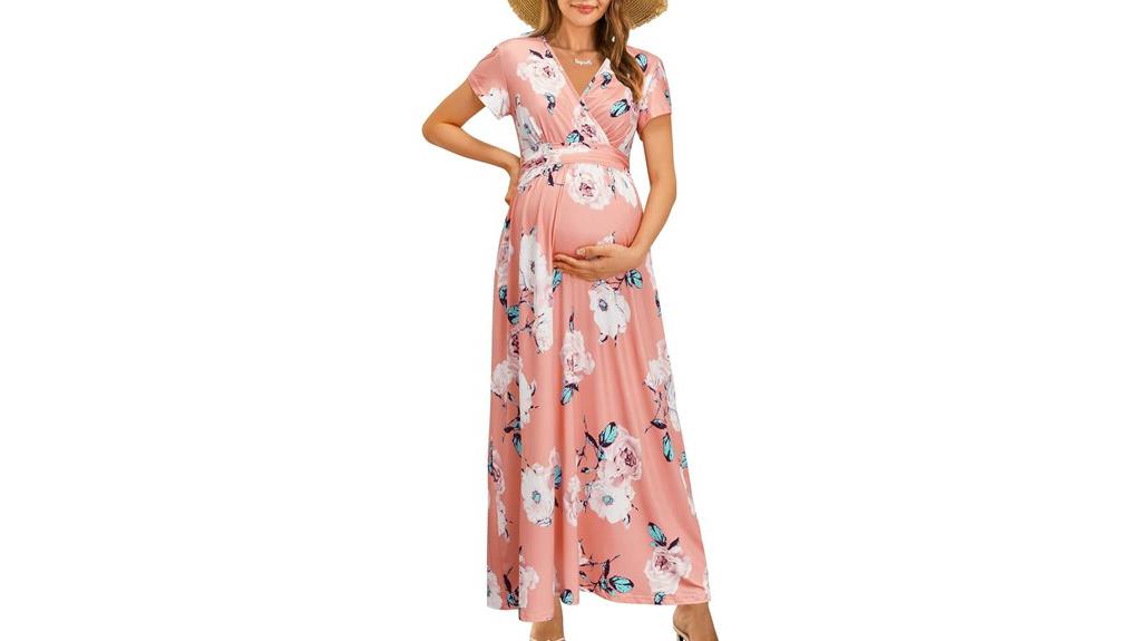 pregnancy maxi wrap dress