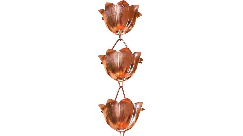 pure copper lotus chain