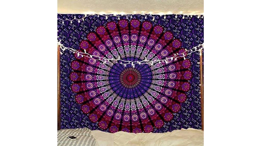 purple cotton mandala wall hanging