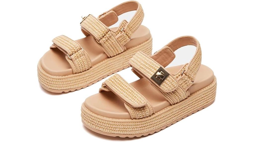 raffia wedge platform sandals