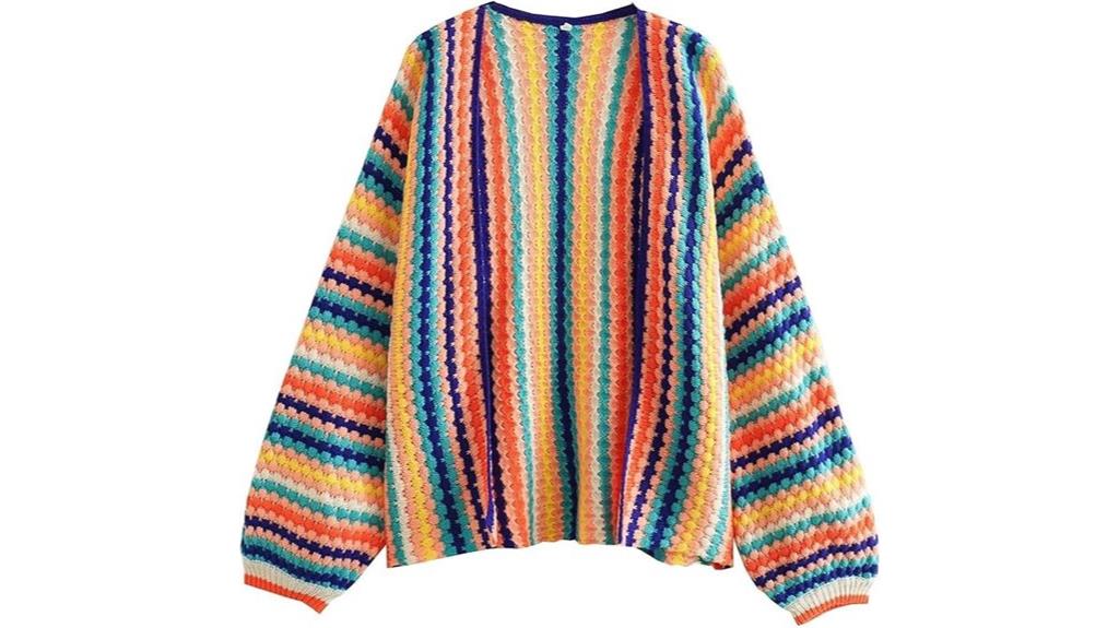rainbow boho crochet sweater