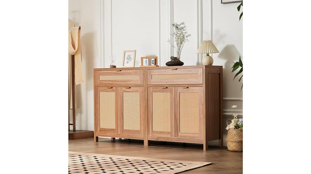 rattan buffet cabinet doors