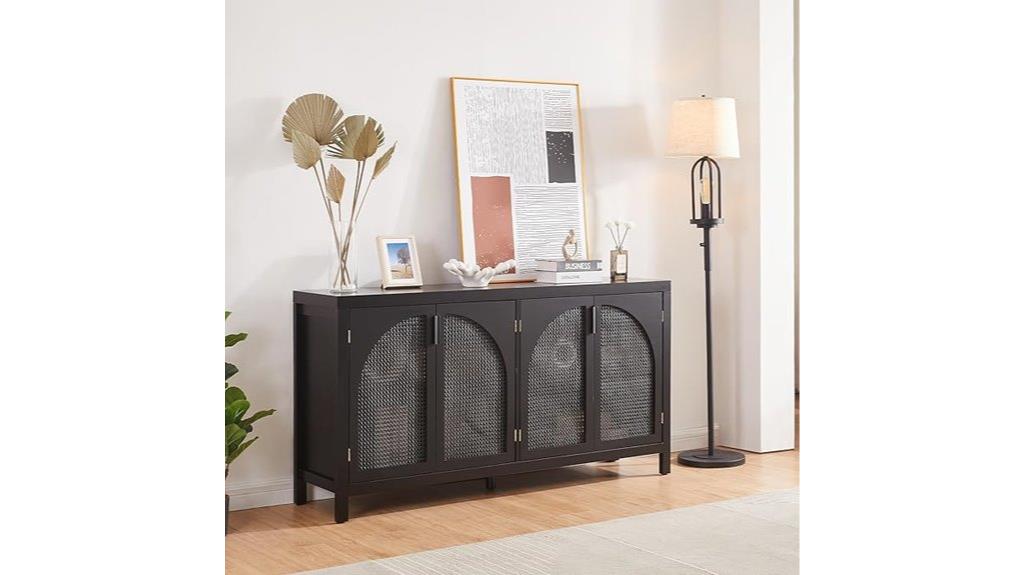 rattan door buffet cabinet