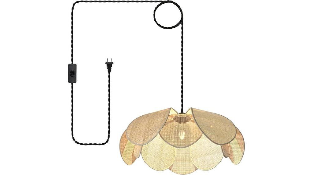 rattan shade pendant light
