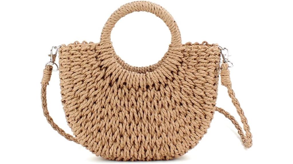 rattan straw summer bag