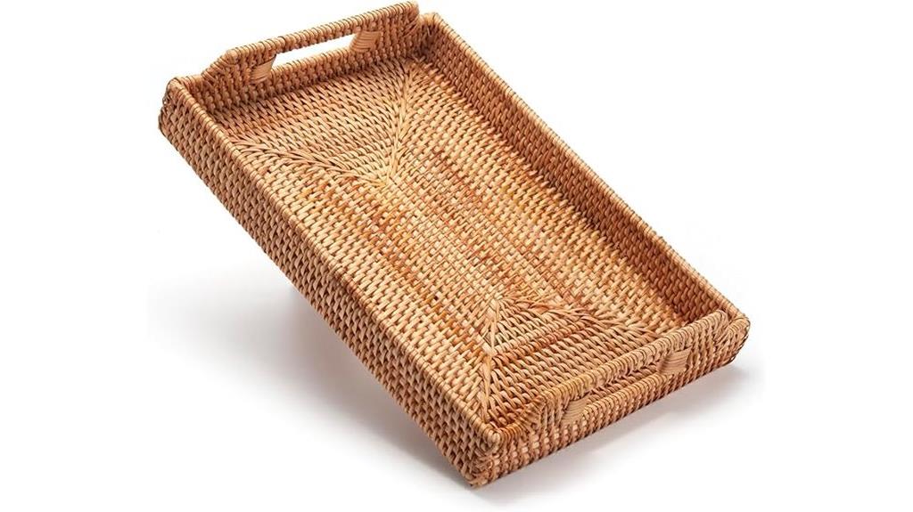 rattan tray with handles