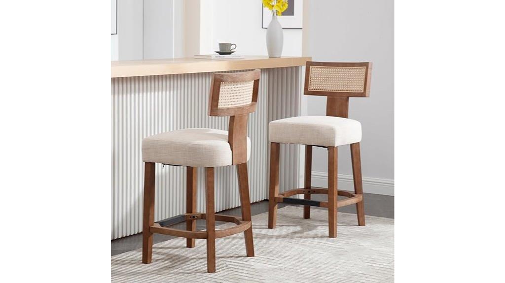 rattan woven back stools