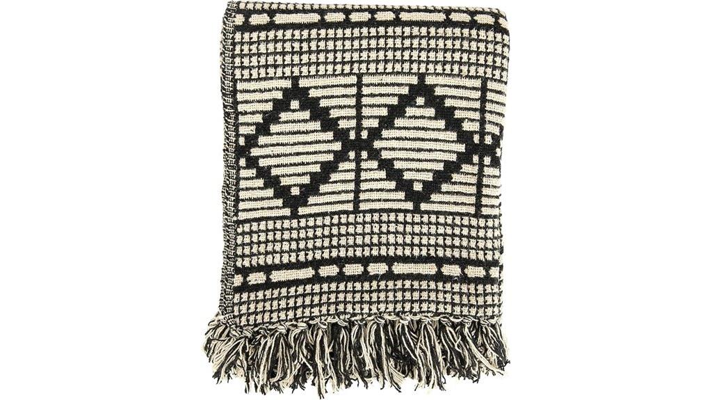 recycled cotton diamond throw