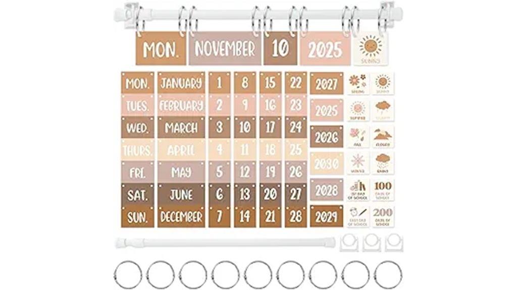 retro boho calendar set