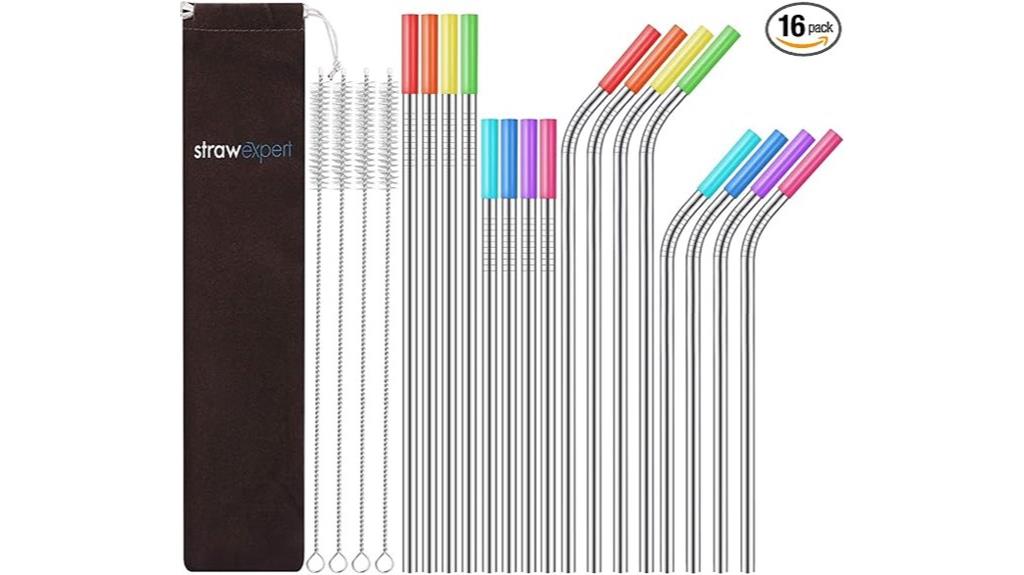 reusable stainless steel straw kit