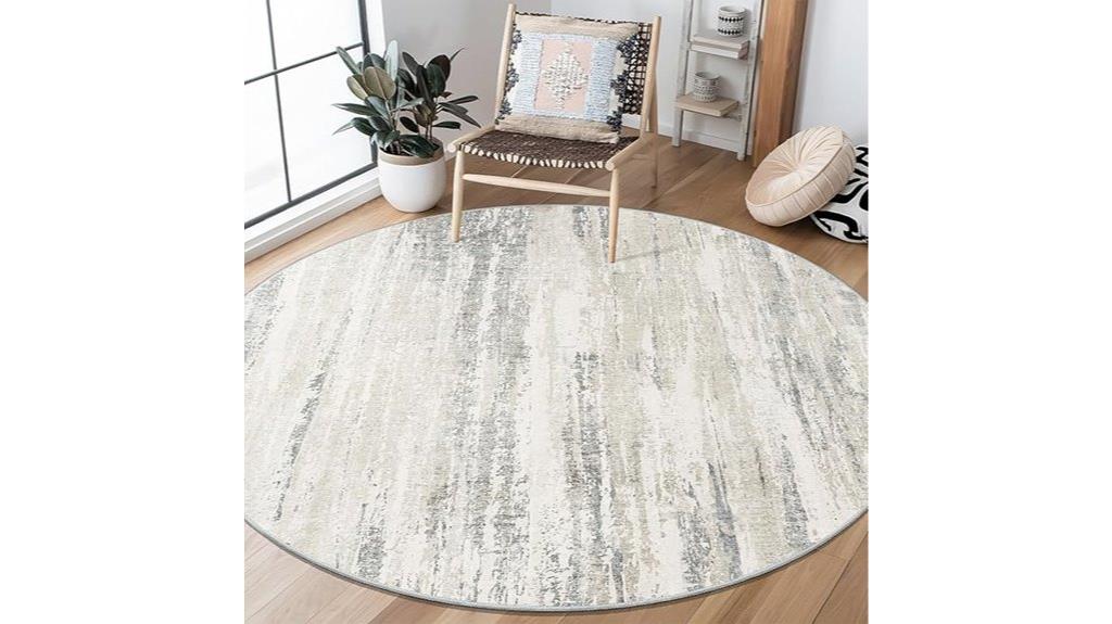 round 5ft washable rug