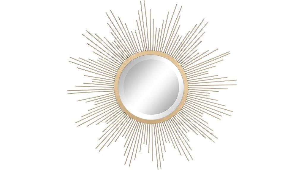 round antique gold mirror