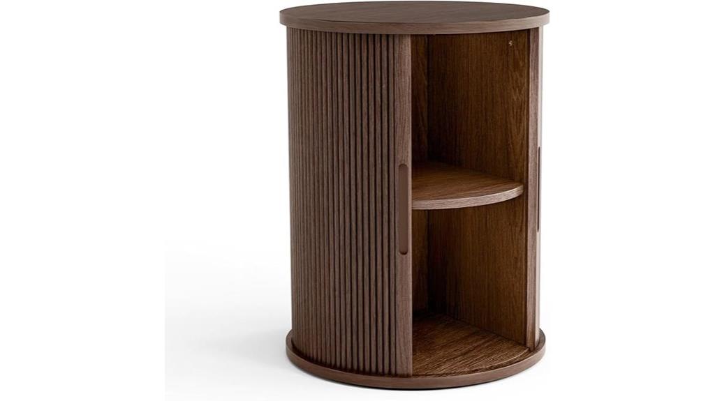 round fluted side table