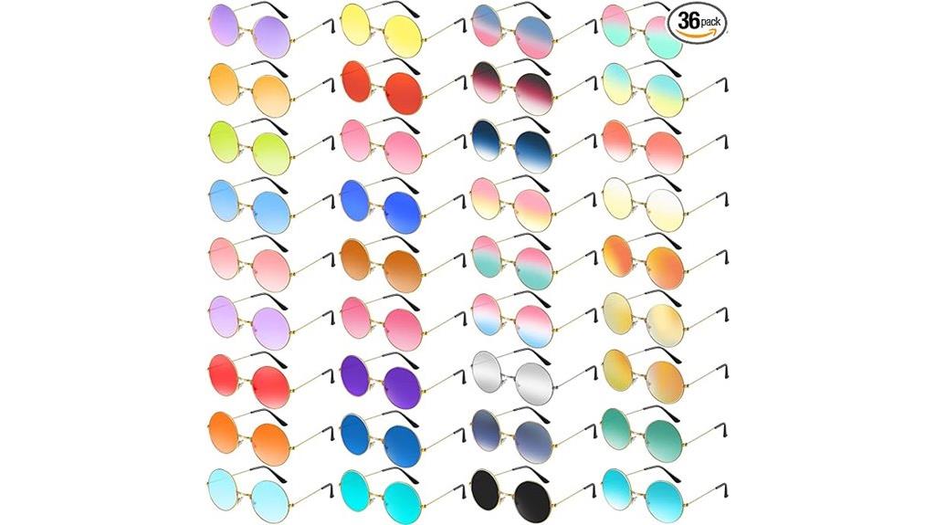 round hippie sunglasses set