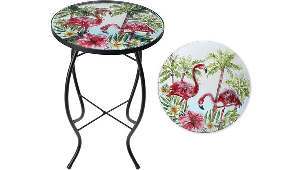 round mosaic patio table