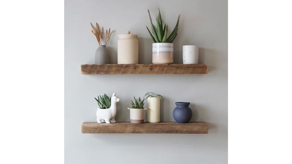 rustic barnwood shelves