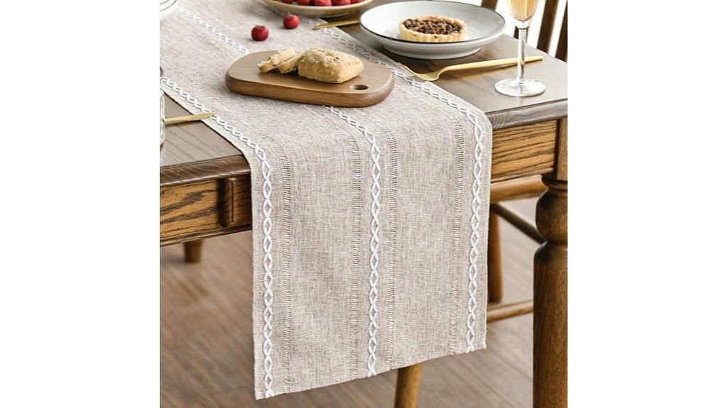 rustic brown linen runner