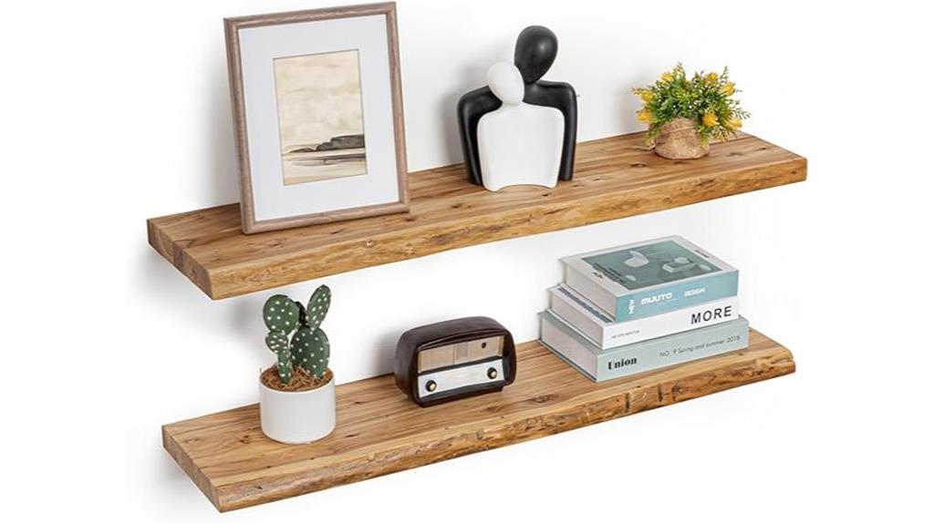 rustic elm wall shelves