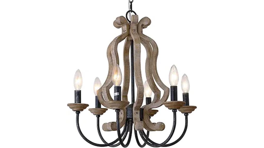rustic farmhouse wooden chandelier