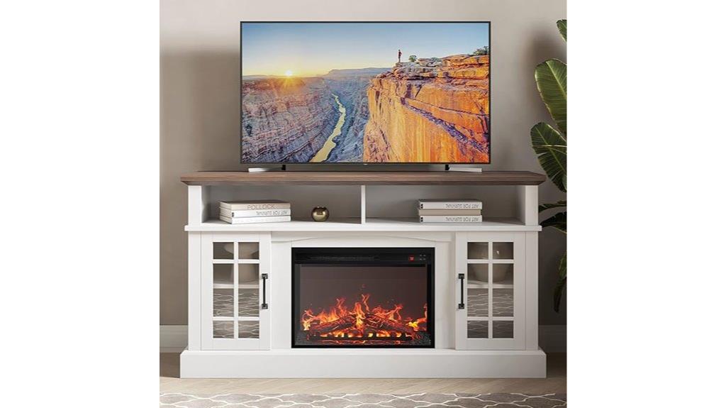 rustic tv stand fireplace