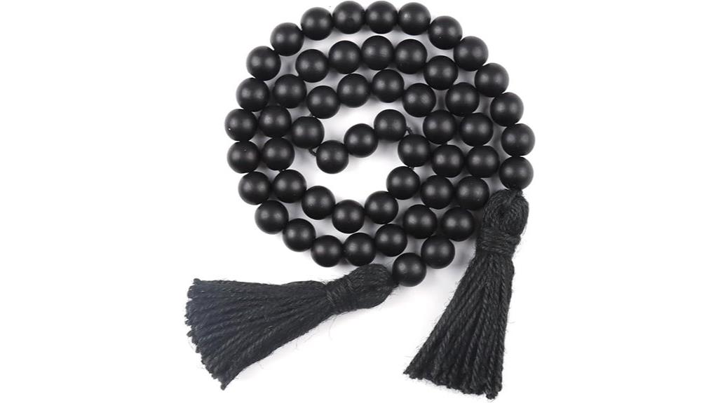 rustic wood bead tassel garland