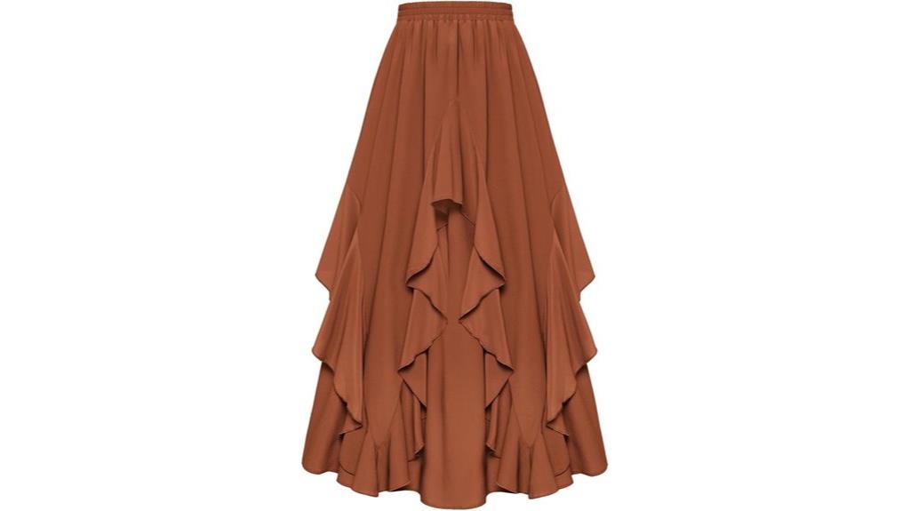 scarlet ruffled renaissance skirt