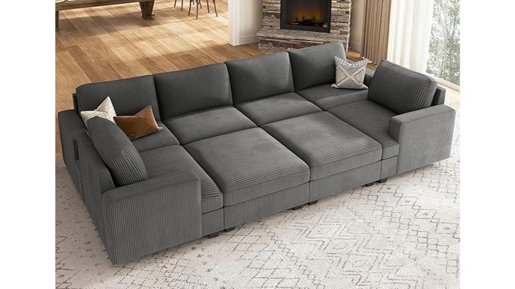 sectional couch with ottoman