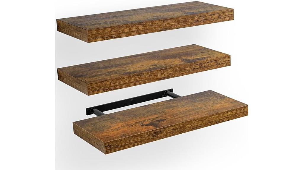 set of 3 floating shelves