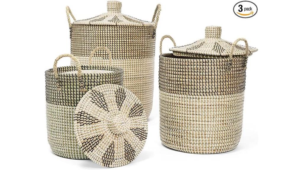 set of 3 woven hamper
