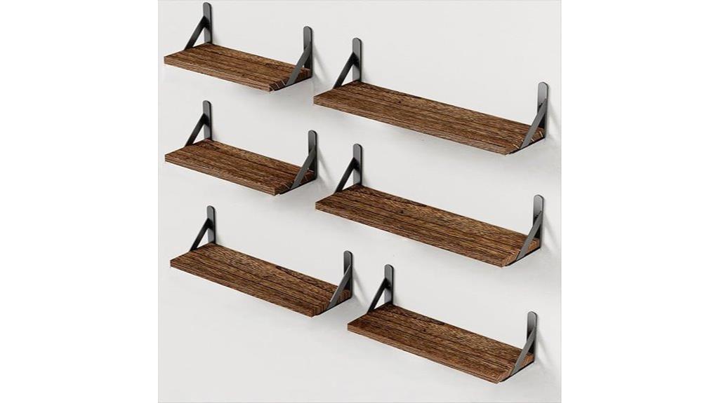set of 6 wall shelves