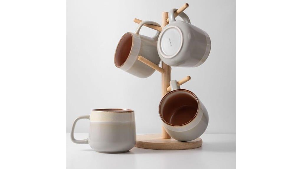 set of four ceramic mugs