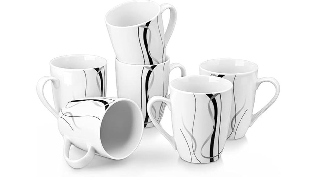 set of six ceramic mugs