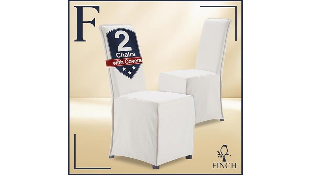 set of two upholstered slipcover chairs