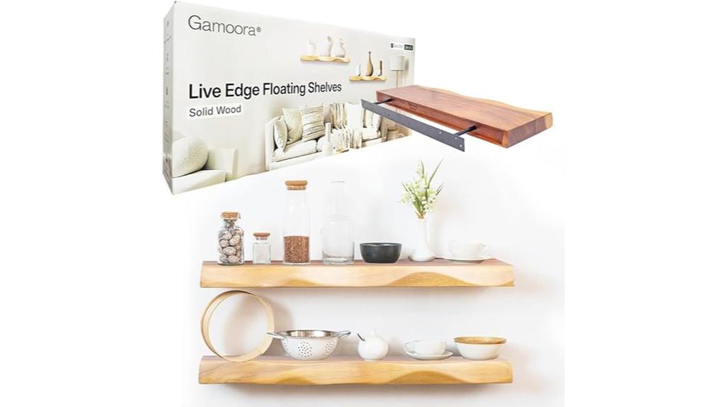 set of two wall shelves