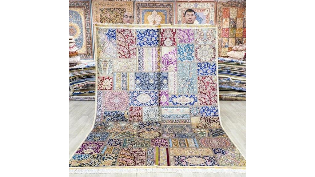 silk floral hand knotted rug