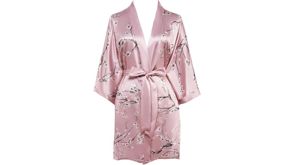 silky satin kimono robe