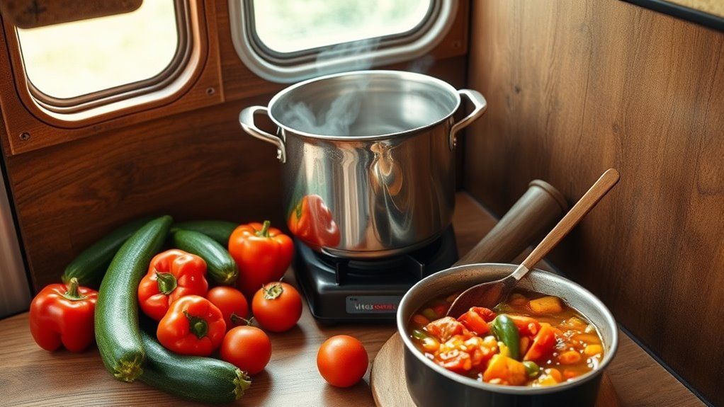 simple van life cooking