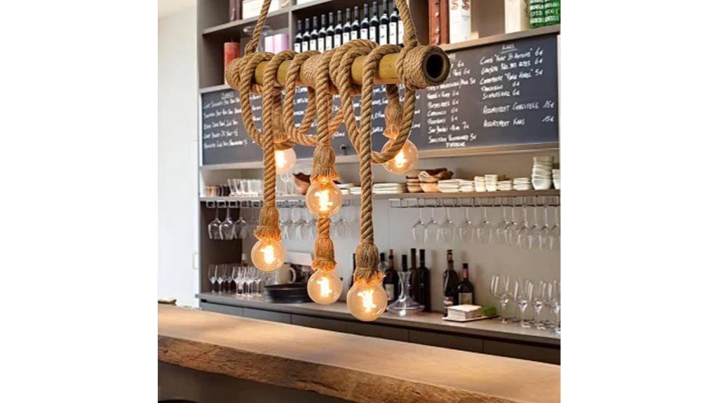 six hemp rope pendant lights