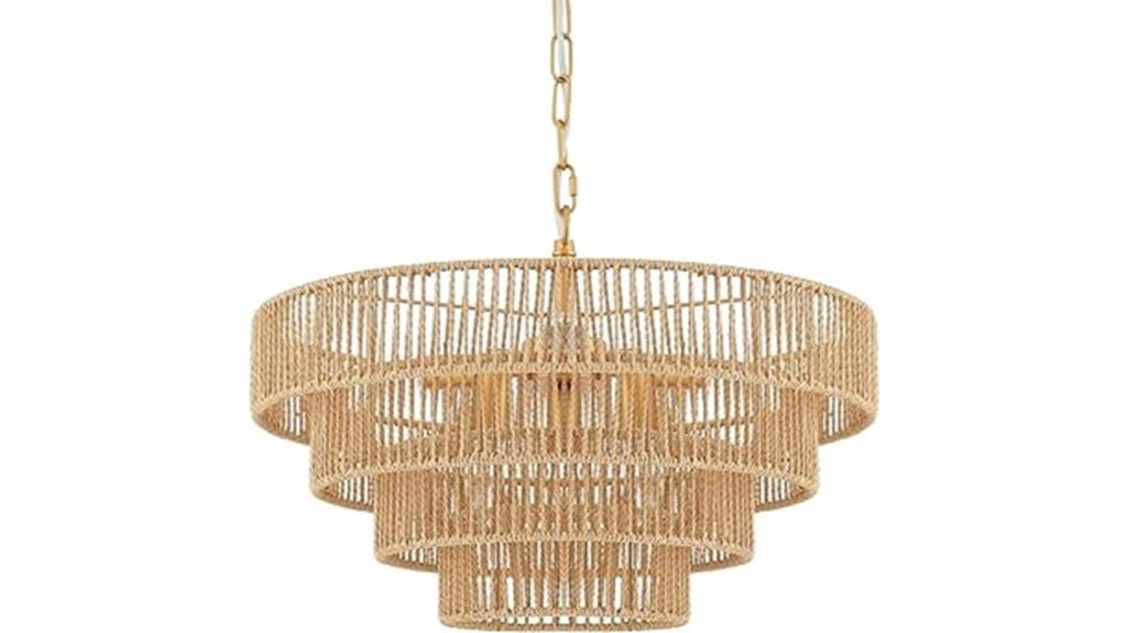 six light handwoven rattan