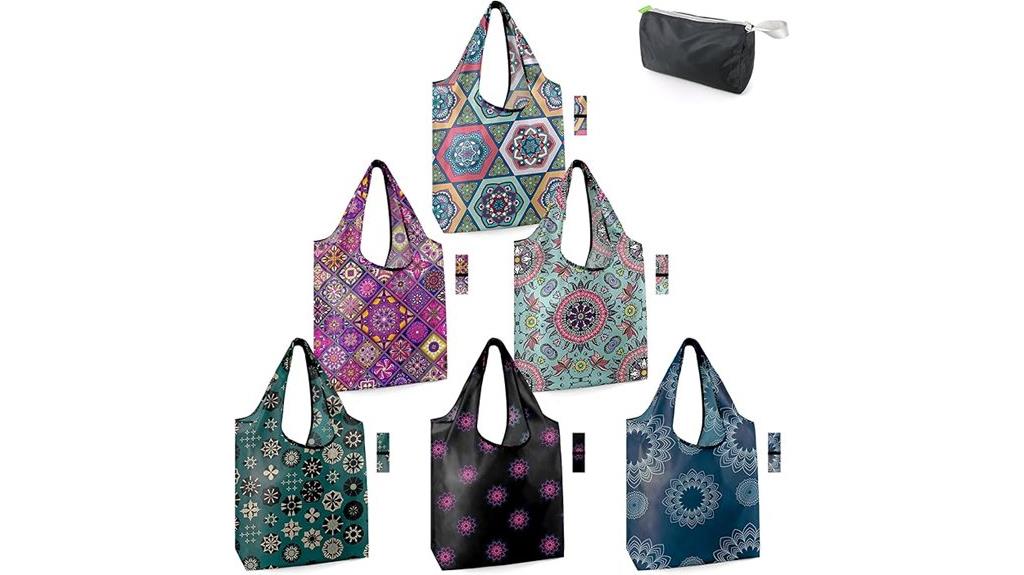 six pack reusable shopping bags
