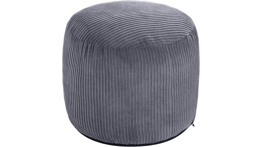 small dark grey foam pouf