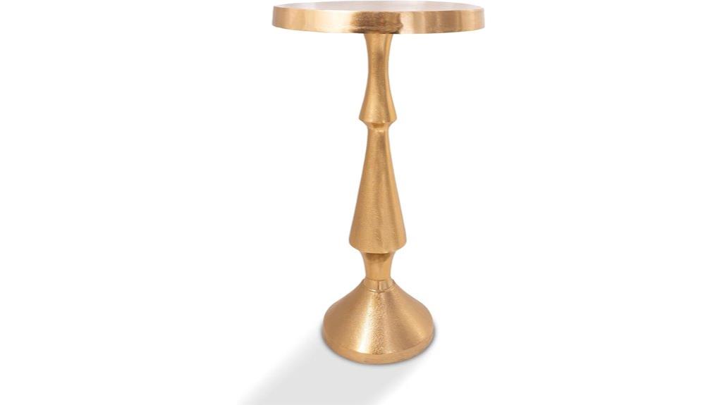 small round gold tables